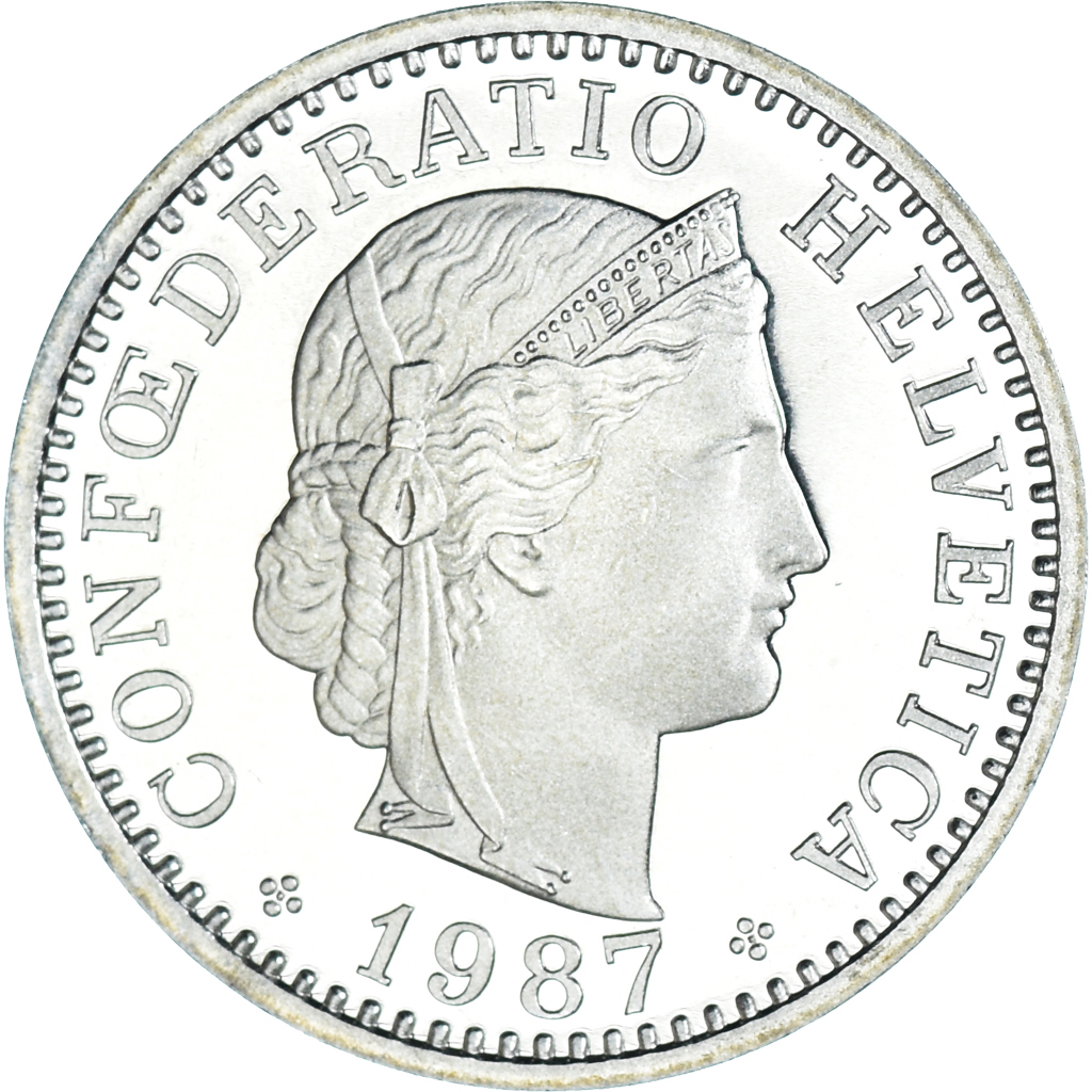 Coin, Switzerland, 20 Rappen, 1987, Bern, BE, , Copper-nickel, KM:29a