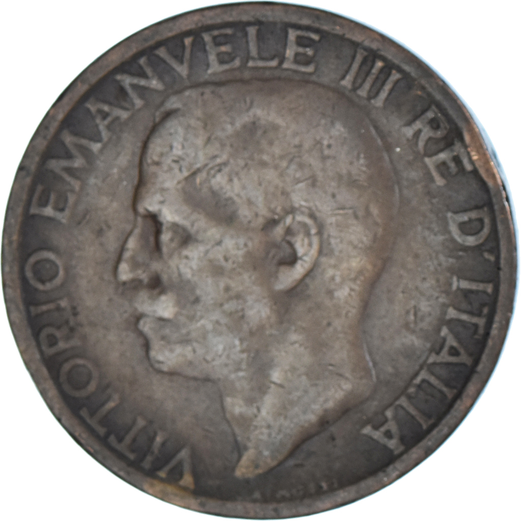 Moneda, Italia, Vittorio Emanuele III, 10 Centesimi, 1921, Rome, BC+, Bronce