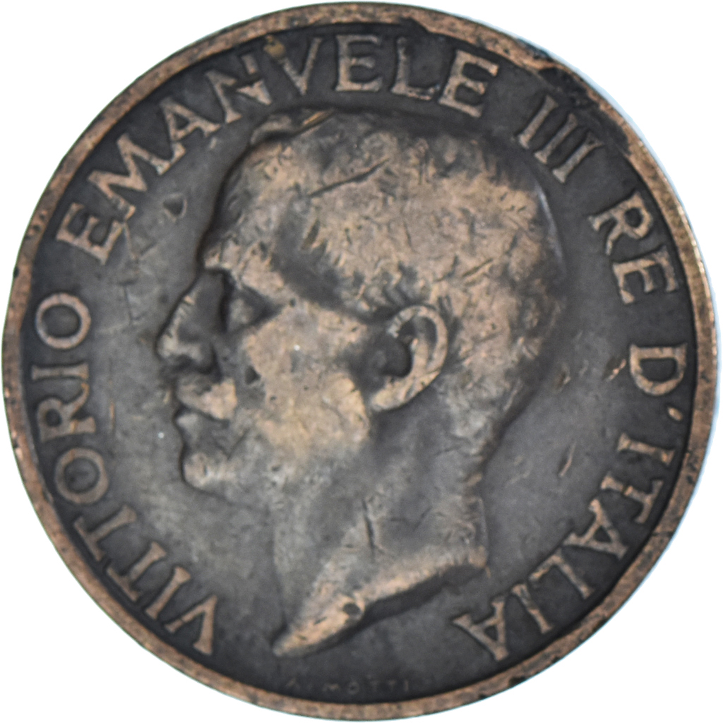 Moneda, Italia, Vittorio Emanuele III, 10 Centesimi, 1928, Rome, BC+, Bronce
