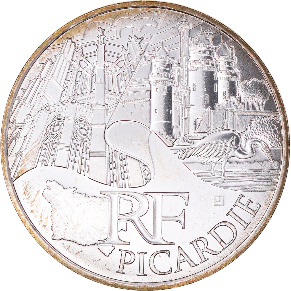 Frankreich, 10 Euro, 2011, Paris, Picardie., STGL, Silber, KM:1747