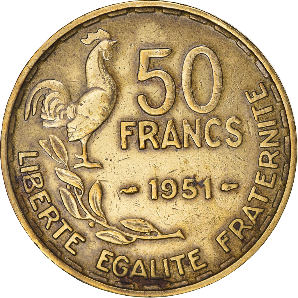 Coin, France, Guiraud, 50 Francs, 1951, Paris, , Aluminum-Bronze