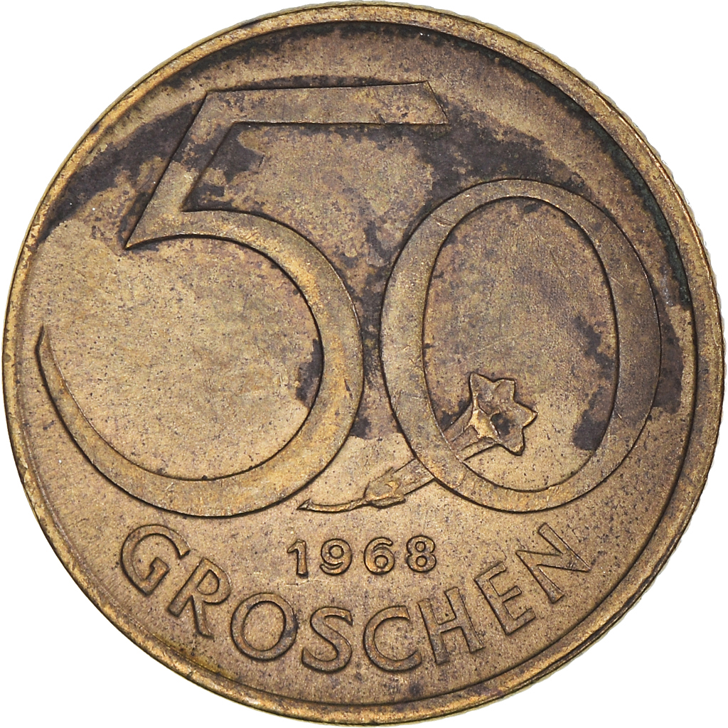 Coin, Austria, 50 Groschen, 1968, , Aluminum-Bronze, KM:2885