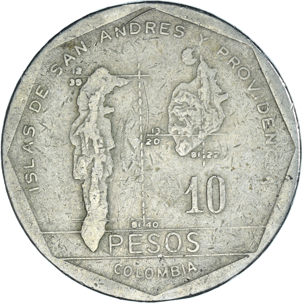 Coin, Colombia, 10 Pesos, 1981, , Nickel brass, KM:270