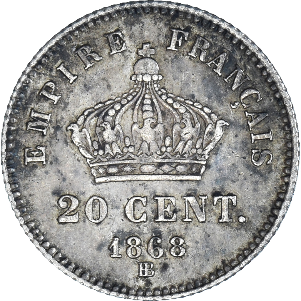 Coin, France, Napoleon III, 20 Centimes, 1868, Strasbourg, , Silver