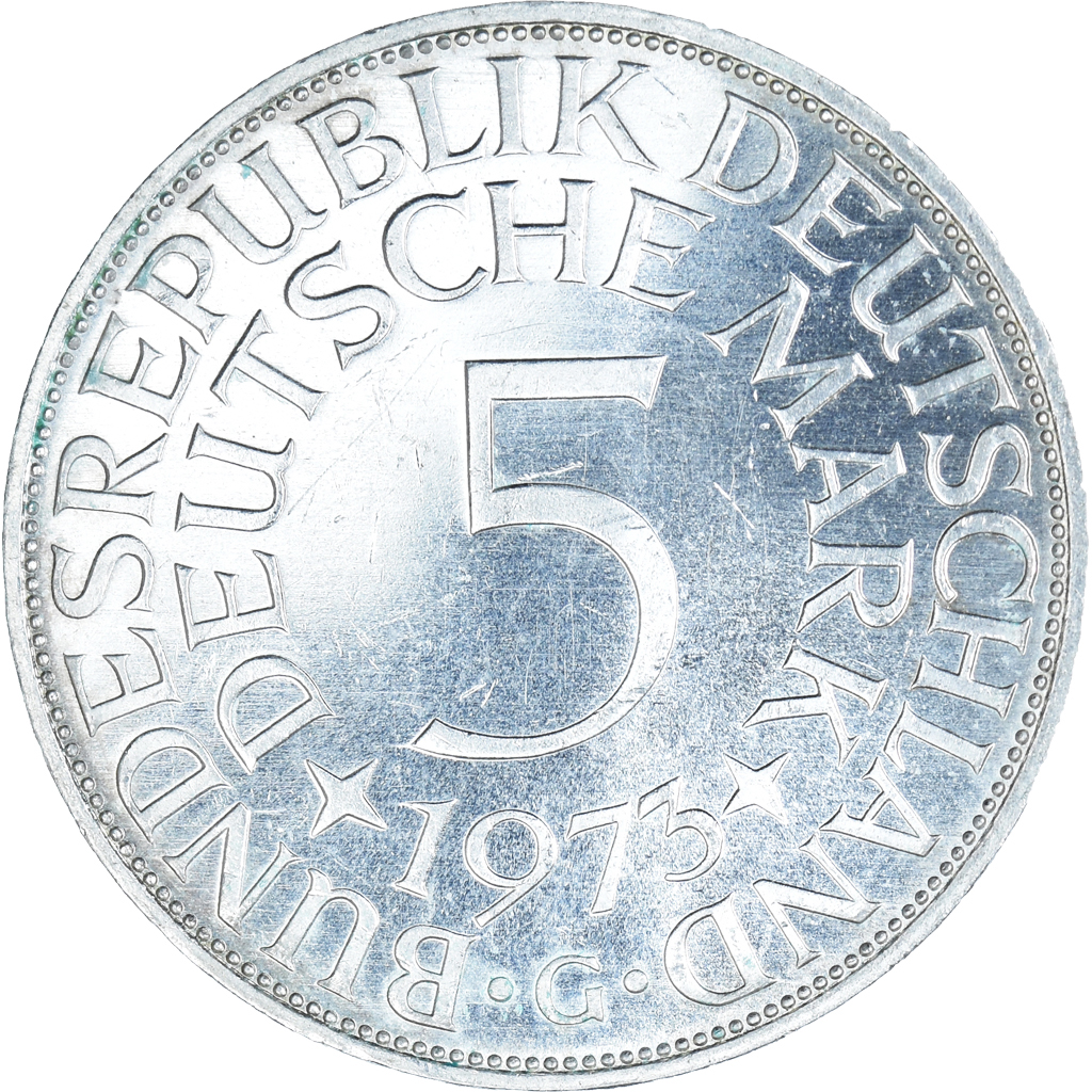 Coin, GERMANY - FEDERAL REPUBLIC, 5 Mark, 1973, Karlsruhe, BE, 