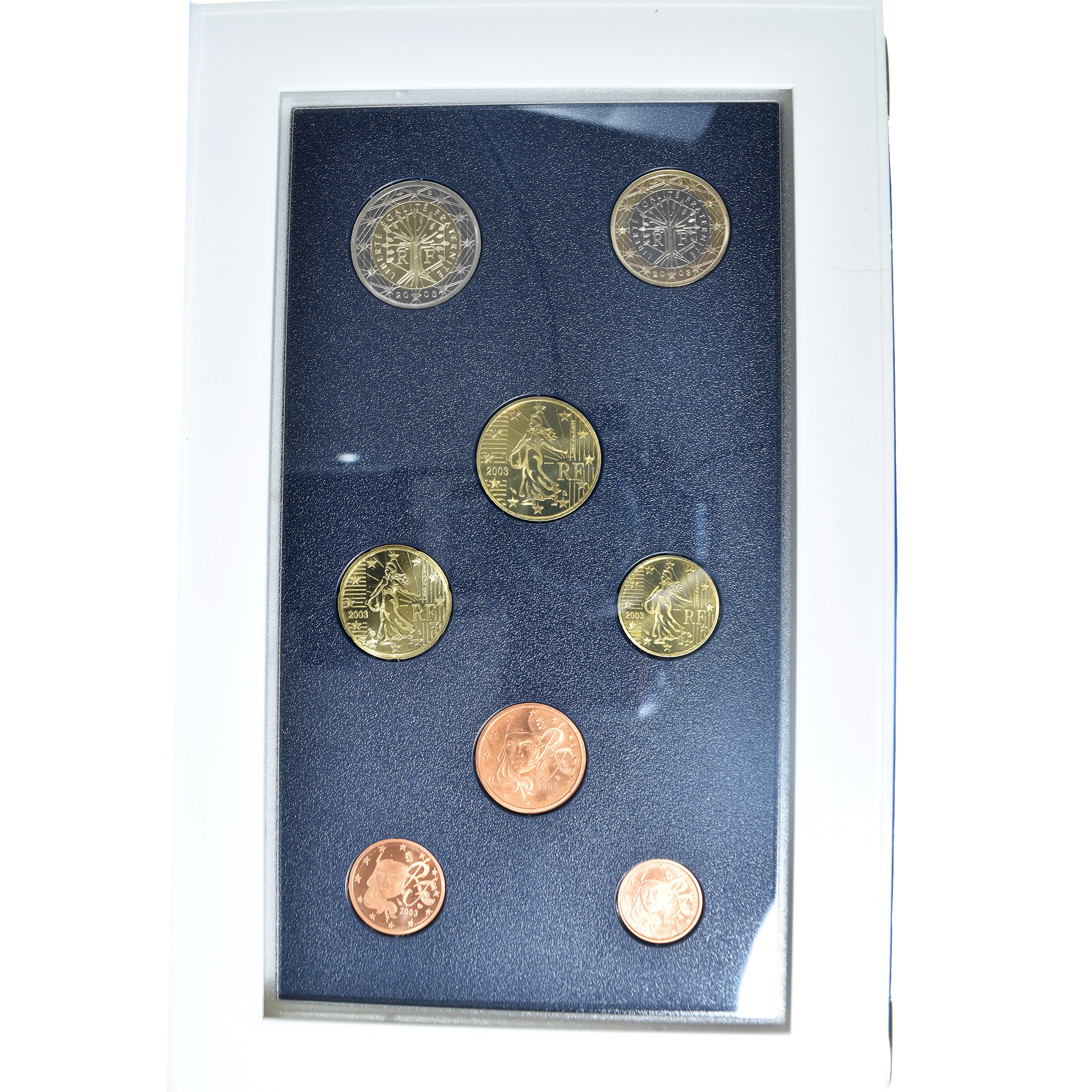 France, Monnaie de Paris, Set Euros, 2003, Set 8 monnaies Euro.BE, FDC