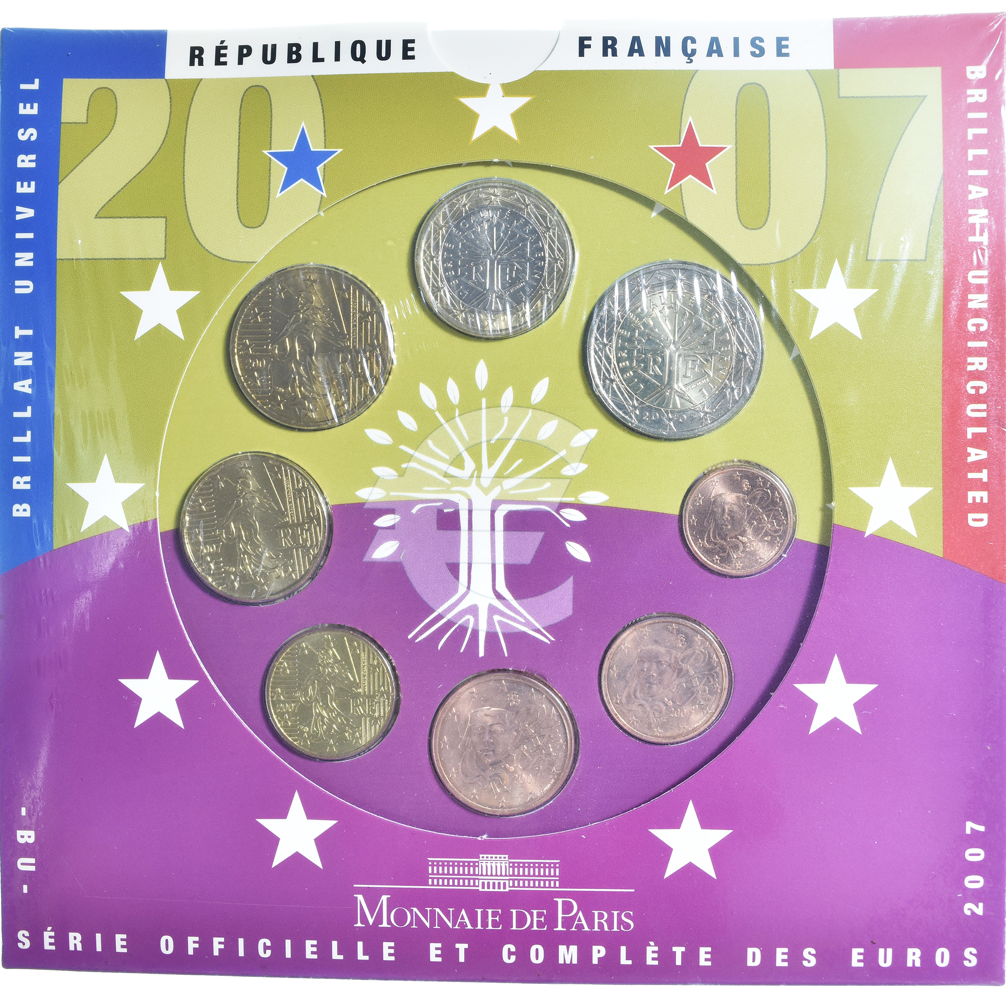 France, Monnaie de Paris, Euro-Set, 2007, FDC.BU, FDC, Gadoury:page 338