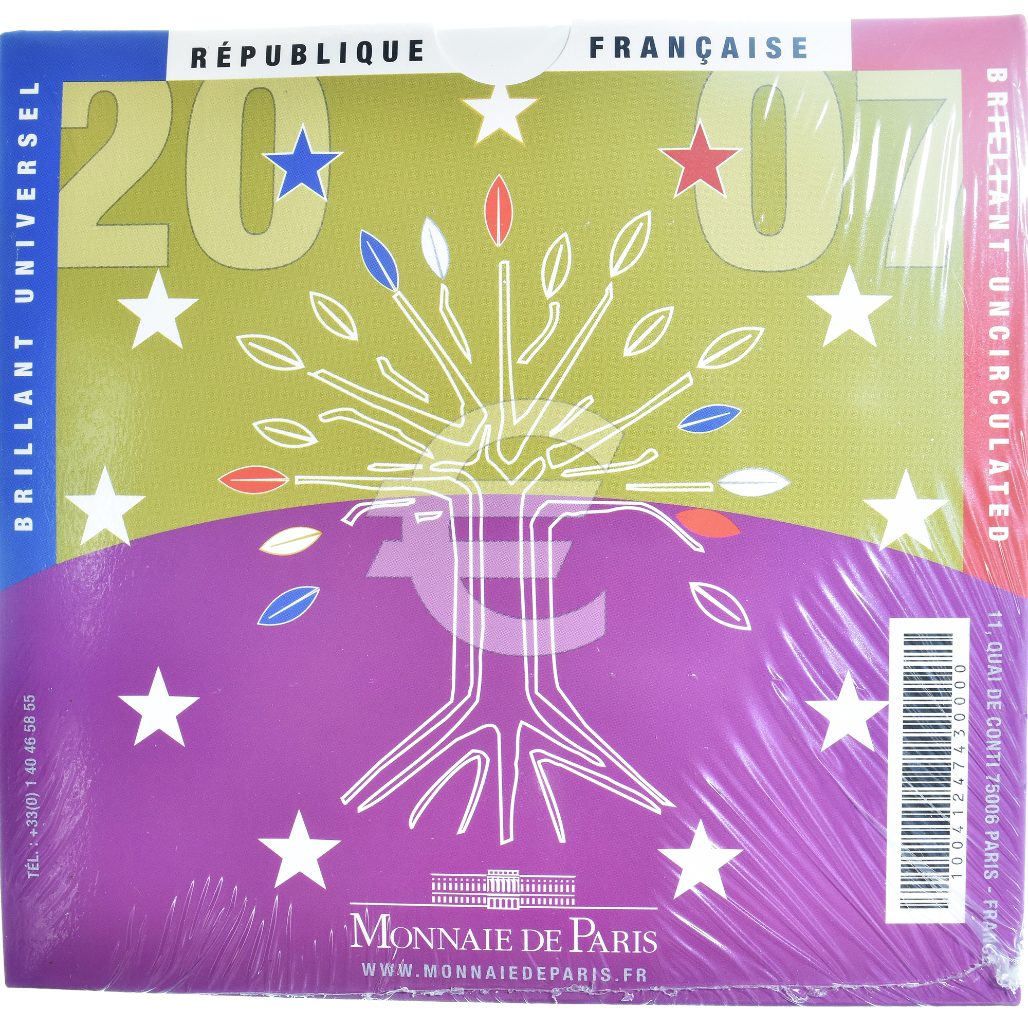 France, Monnaie de Paris, Euro-Set, 2007, FDC.BU, FDC, Gadoury:page 338