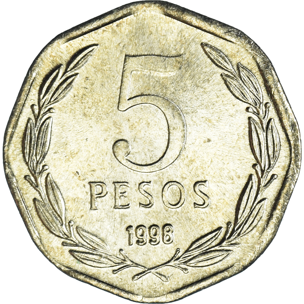 Coin, Chile, 5 Pesos, 1998, , Copper-Nickel-Aluminum, KM:232