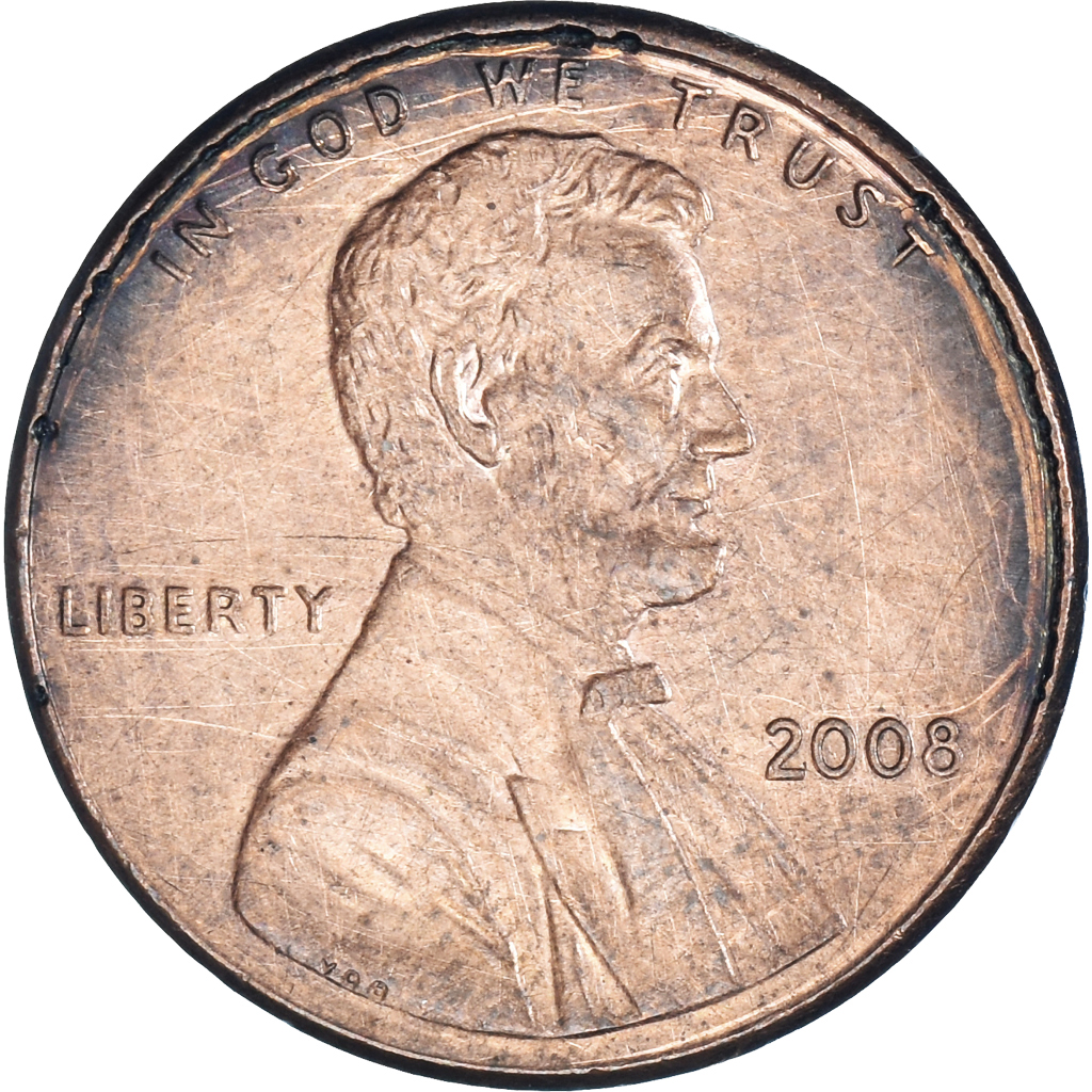 Moneda, Estados Unidos, Lincoln Cent, Cent, 2008, U.S. Mint, Philadelphia, BC