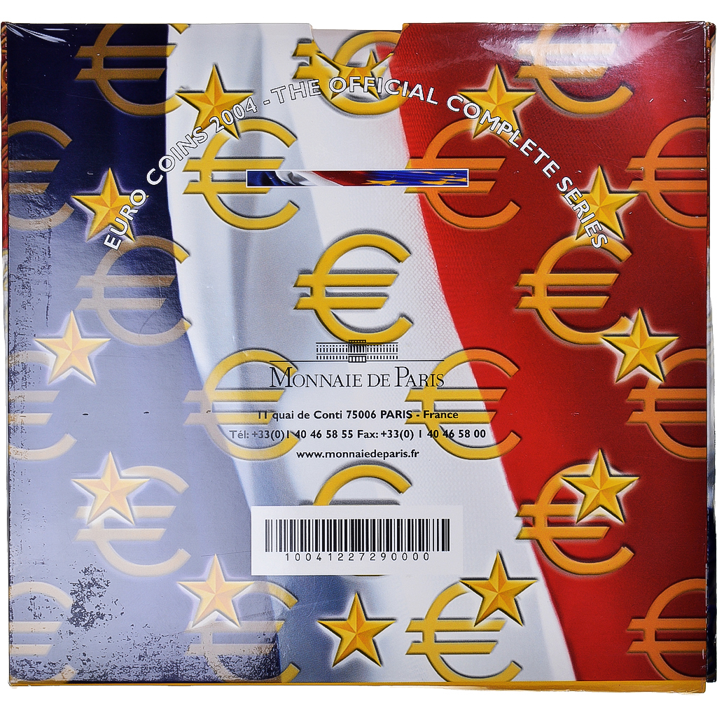 France, Monnaie de Paris, 1 Cent to 2 Euro, euro set, 2004, BU, FDC
