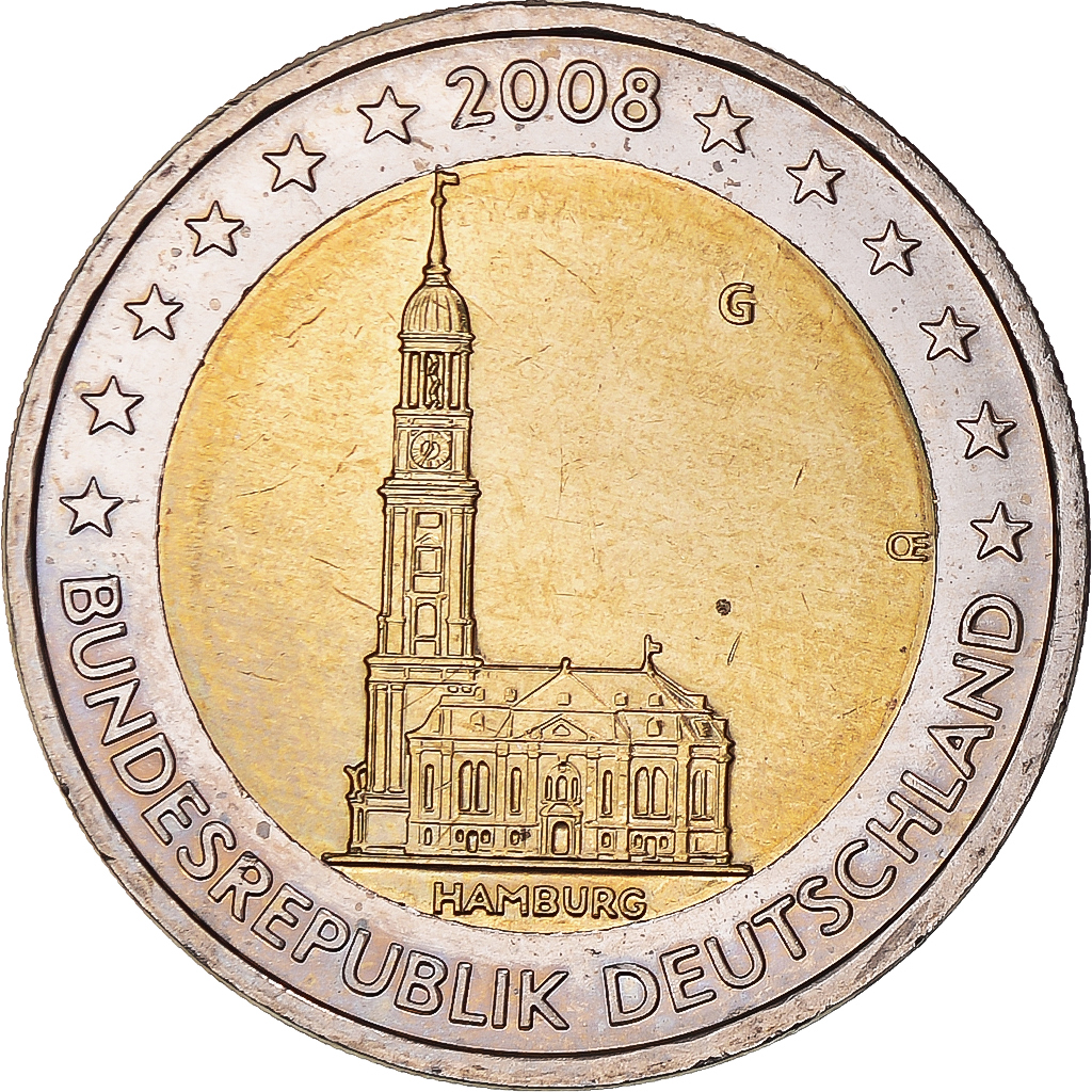 Bundesrepublik Deutschland, 2 Euro, 2008, Karlsruhe, UNZ, Bi-Metallic, KM:261