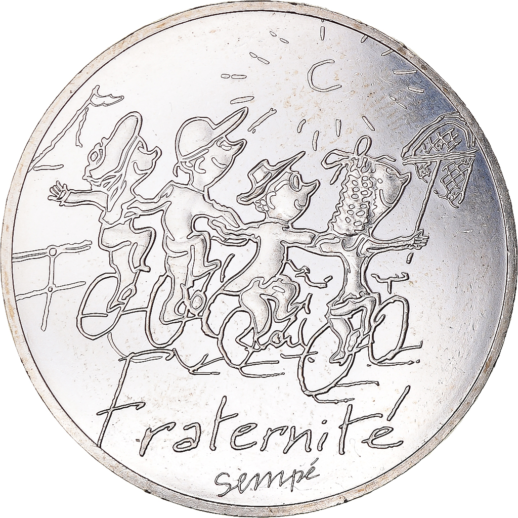 France, Sempé - Fraternité, 10 Euro, 2014, , Silver, Gadoury:EU719