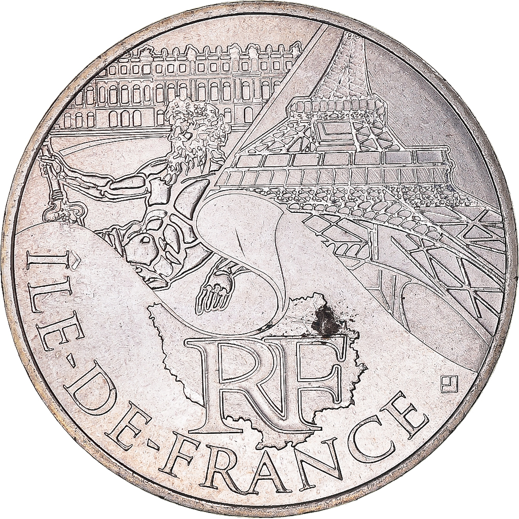 France, 10 Euro, 2011, Monnaie de Paris, Ile De France, AU(50-53), Silver