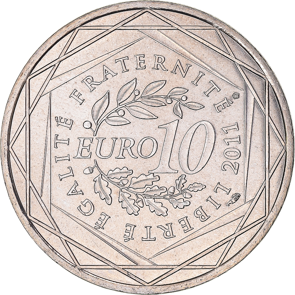 France, 10 Euro, 2011, Monnaie de Paris, Ile De France, AU(50-53), Silver