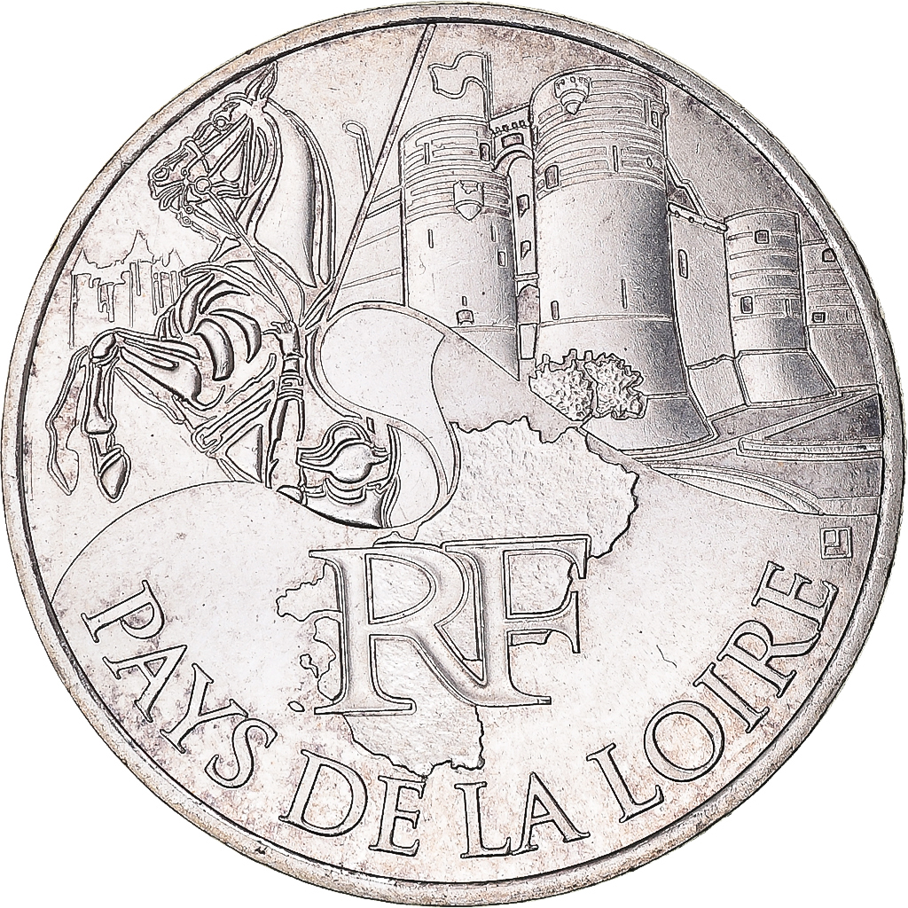 France, 10 Euro, Pays de la Loire, 2011, , Silver