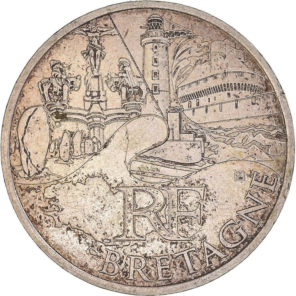 Frankreich, 10 Euro, 2011, Monnaie de Paris, Bretagne, SS, Silber