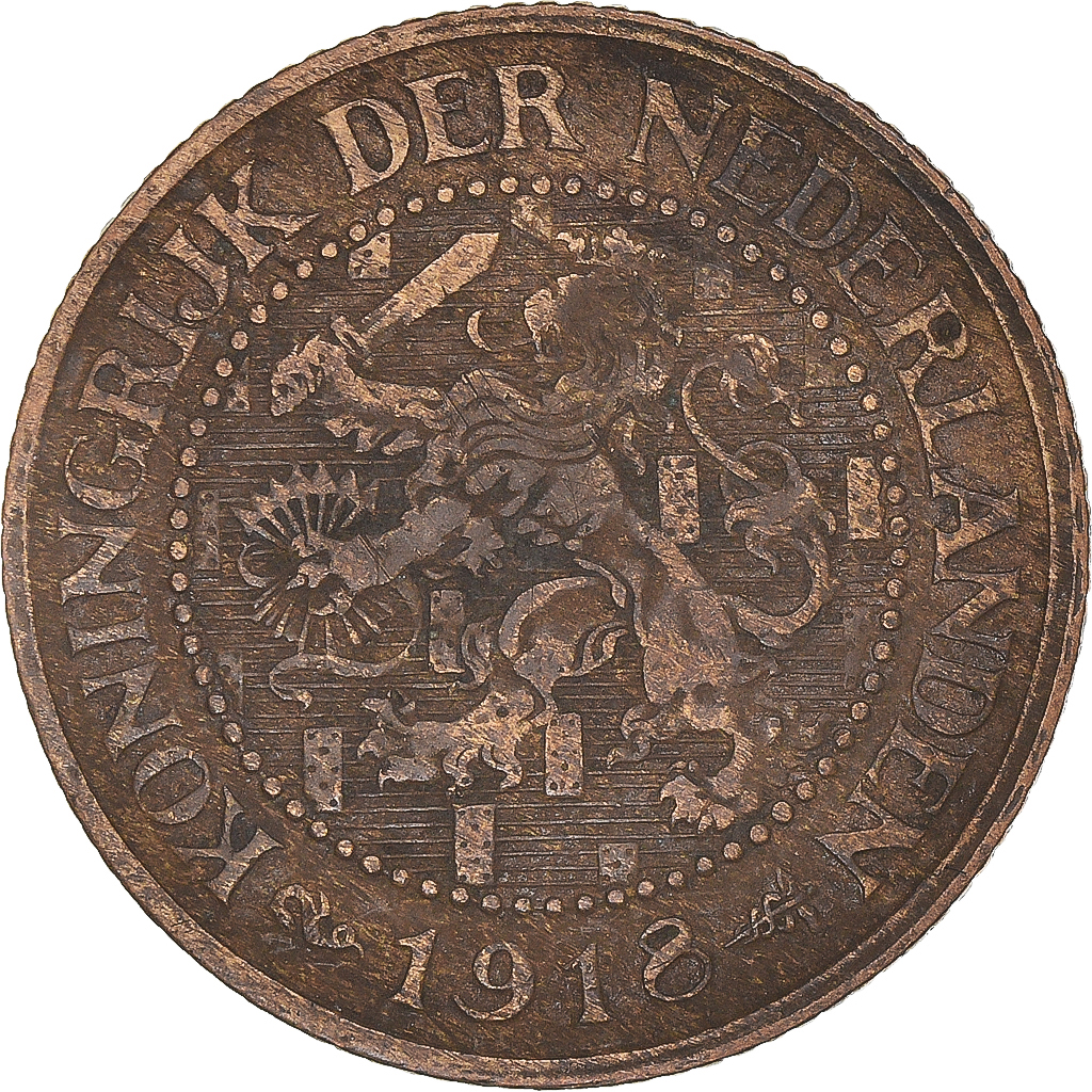 Coin, Netherlands, Wilhelmina I, 2-1/2 Cent, 1918, , Bronze, KM:150