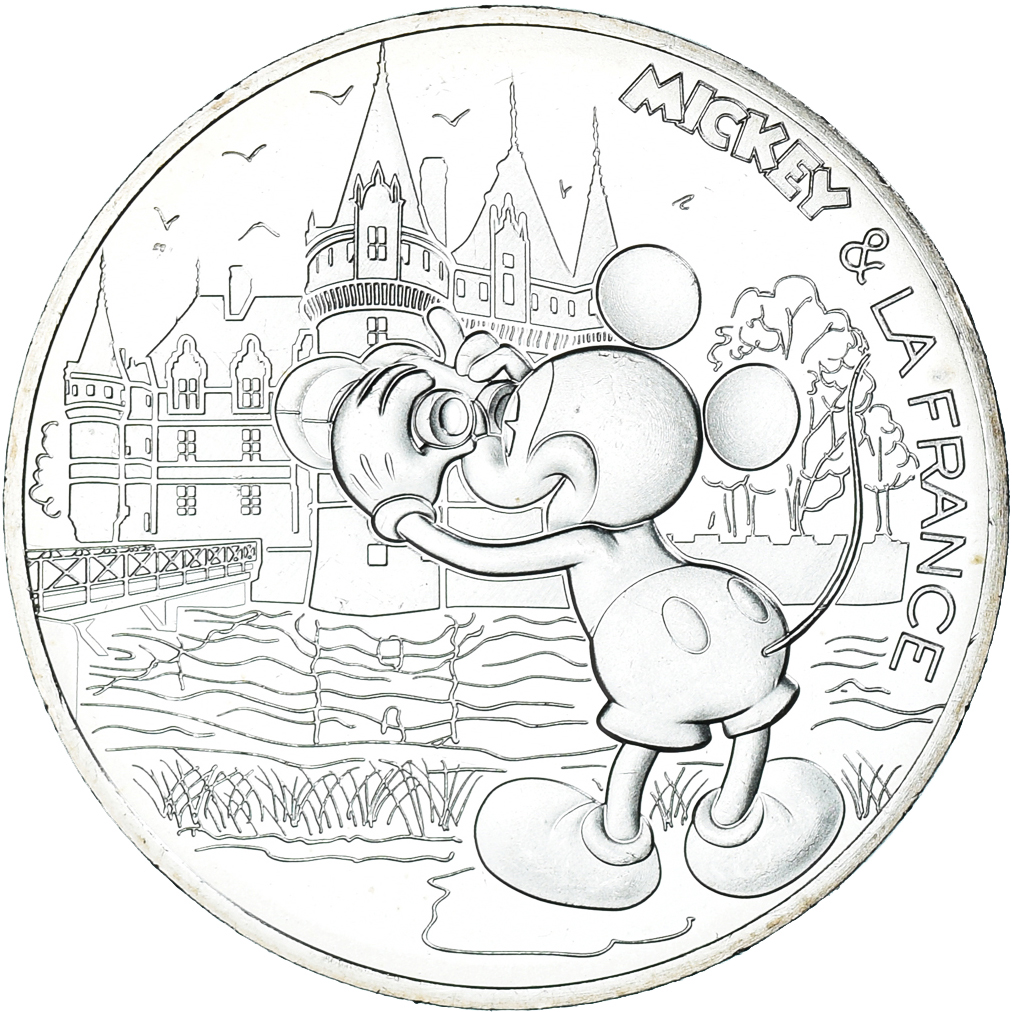 France, 10 Euro, Mickey un tour de Loire, 2018, , Silver
