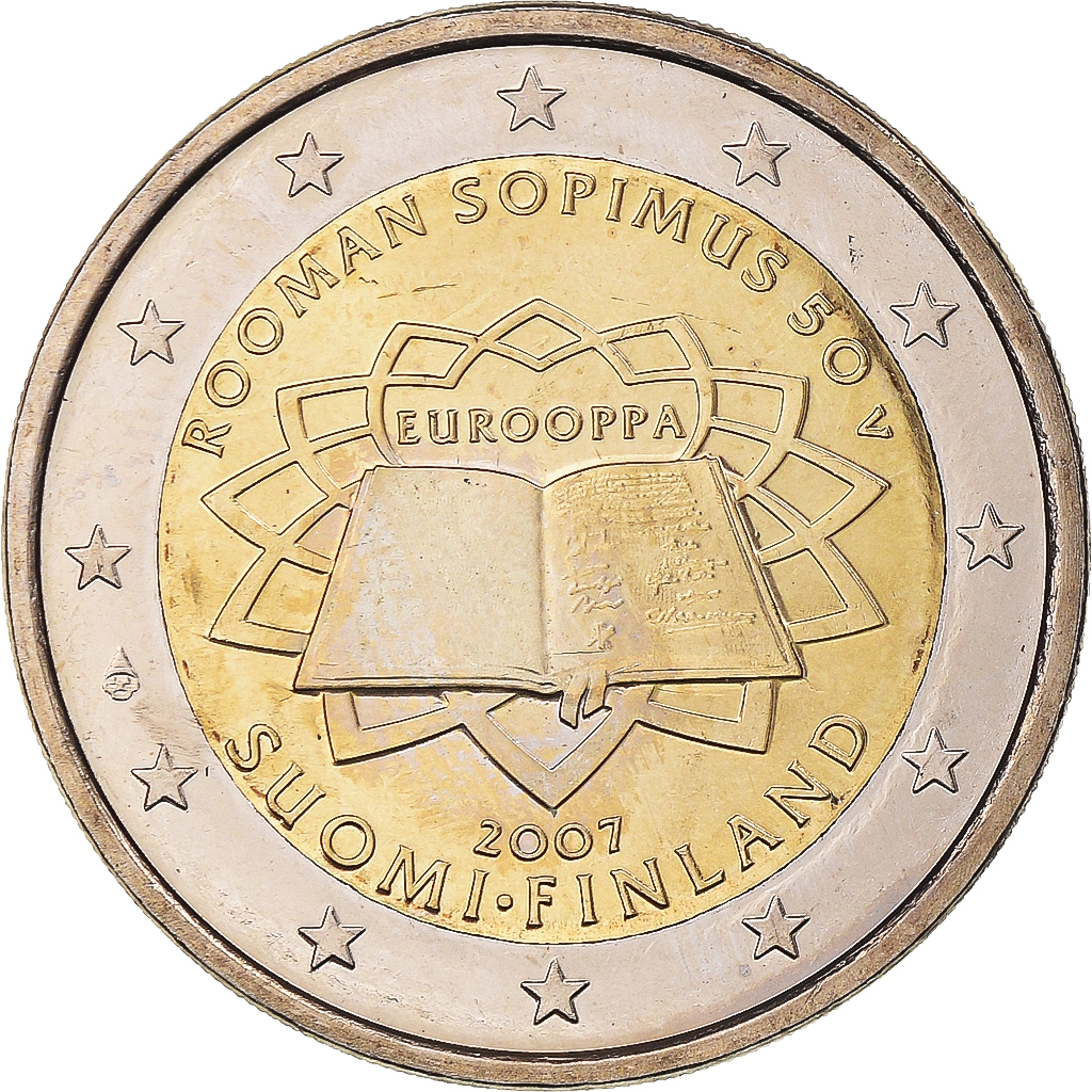 Finnland, 2 Euro, Traité de Rome 50 ans, 2007, Vantaa, UNZ, Bi-Metallic
