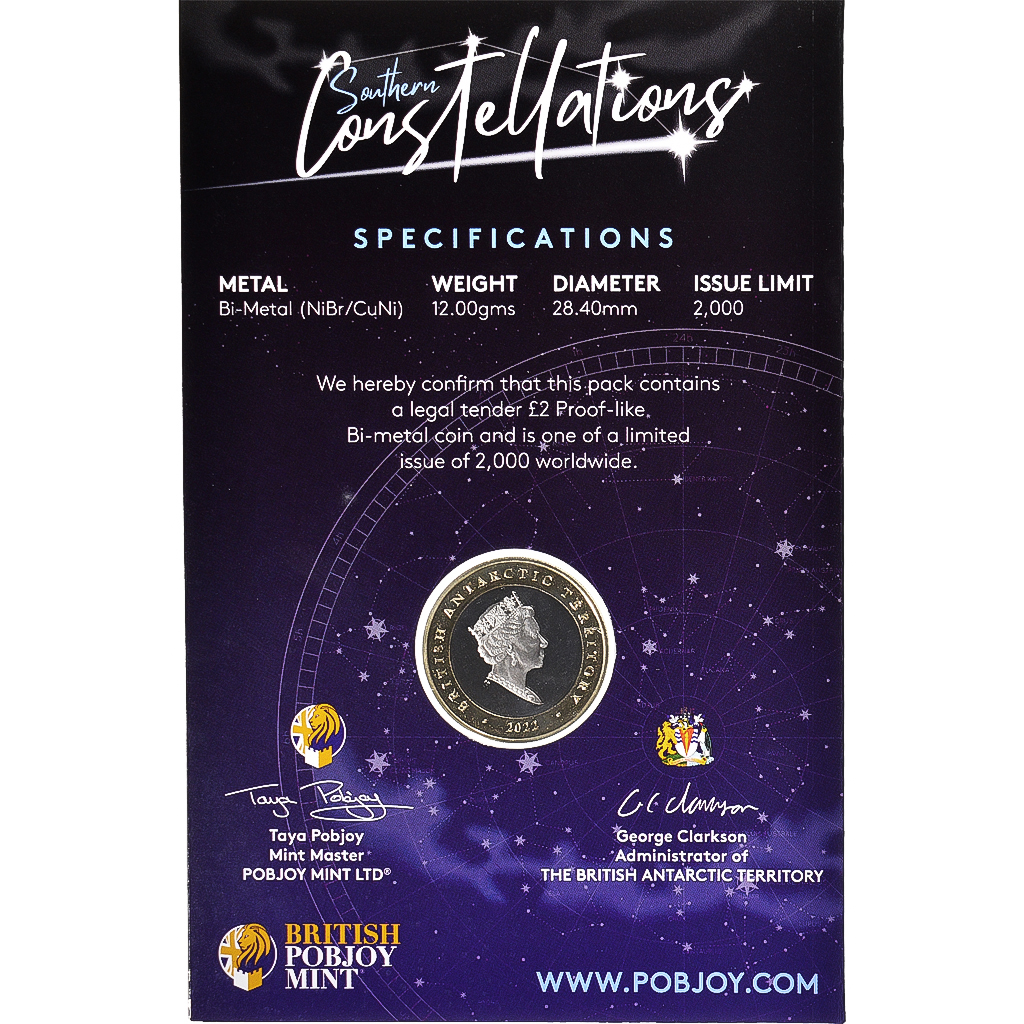 Coin, British Antarctic Territory, 2 Pounds, 2022, Pobjoy Mint, Tucana