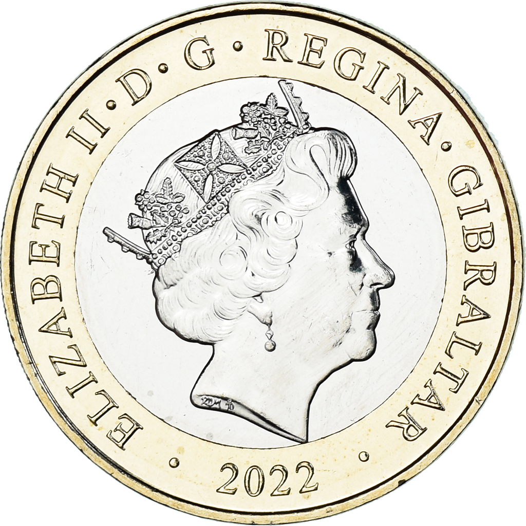 Coin, Gibraltar, 2 Pounds, 2022, Christmas, , Bi-Metallic