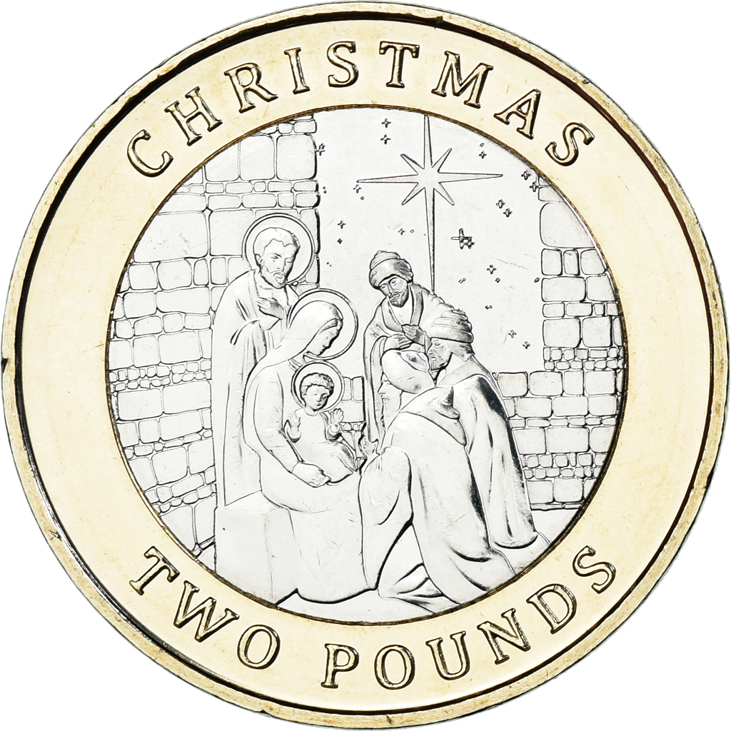 Coin, Gibraltar, 2 Pounds, 2022, Christmas, , Bi-Metallic