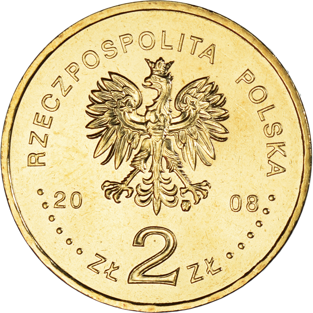 Coin, Poland, 2 Zlote, 2008, Warsaw, SLUPSK, , Brass, KM:620