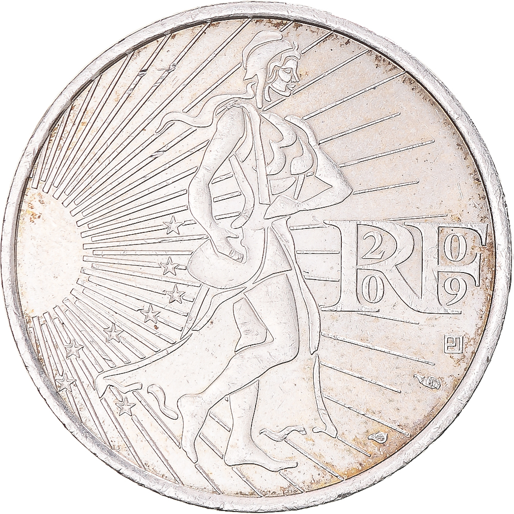 France, 10 Euro, 2009, Semeuse, TTB+, Argent