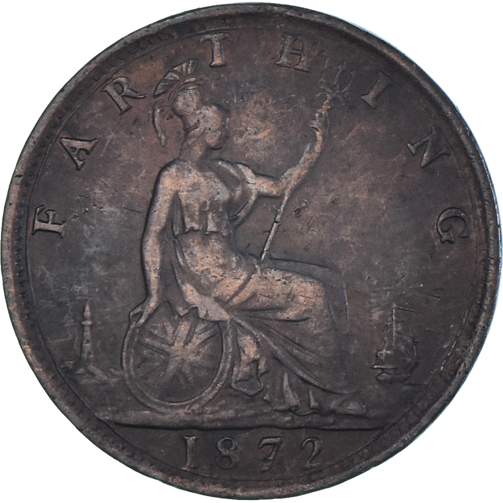 Coin, Great Britain, Victoria, Farthing, 1872, , Bronze, KM:747.2