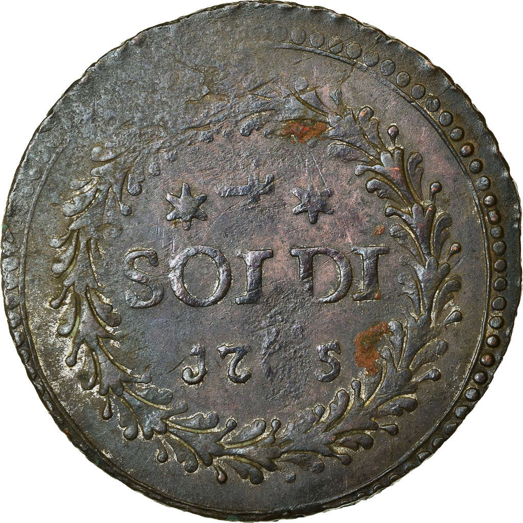 Coin, ITALIAN STATES, CORSICA, General Pasquale Paoli, 4 Soldi, 1765, Murato