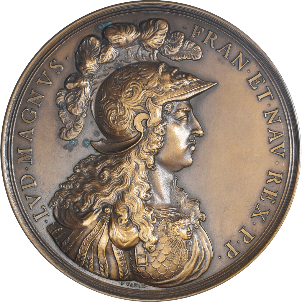 France, Medal, Louis XIV, Nec Pluribus Impar, 1674, Varin, Restrike,