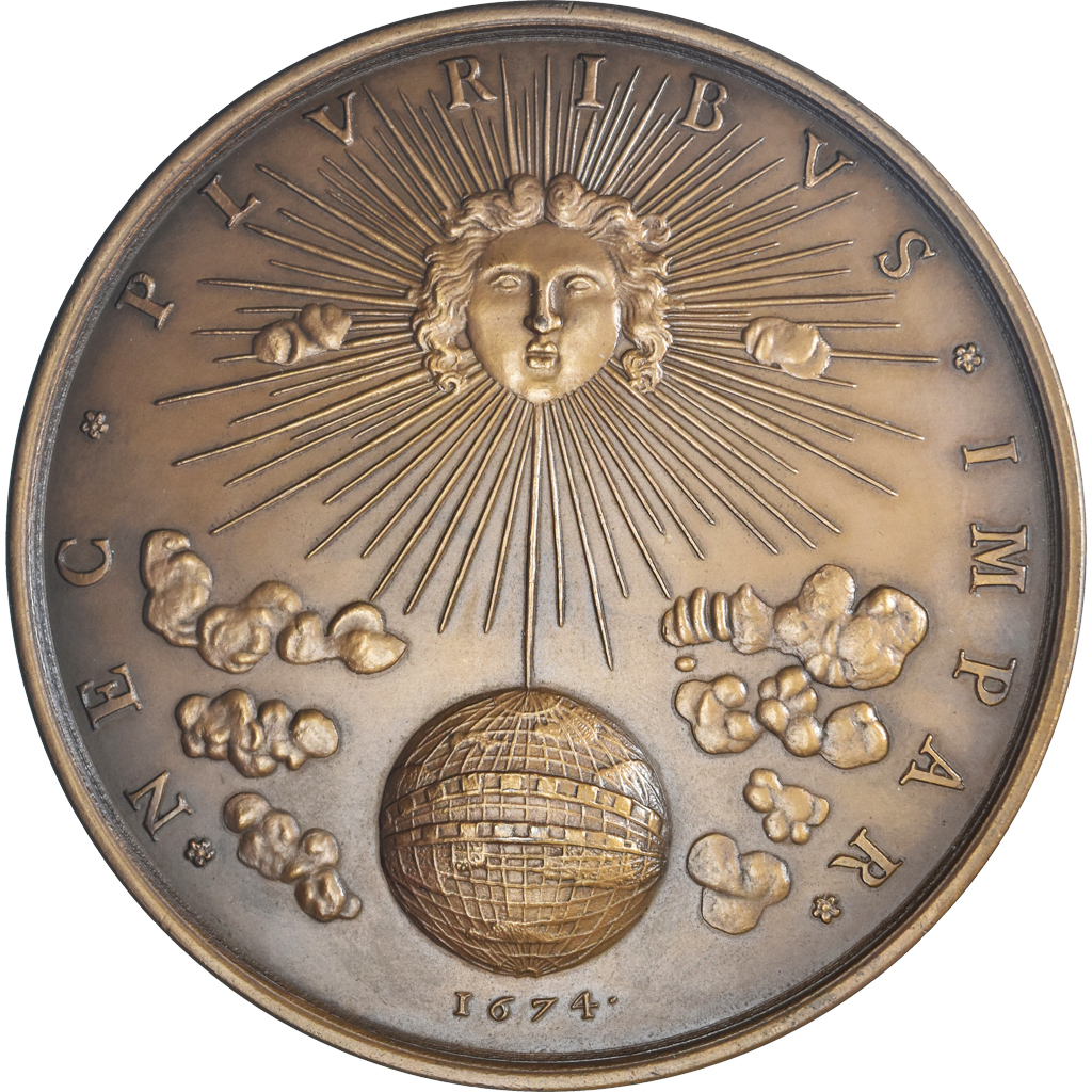 France, Medal, Louis XIV, Nec Pluribus Impar, 1674, Varin, Restrike,