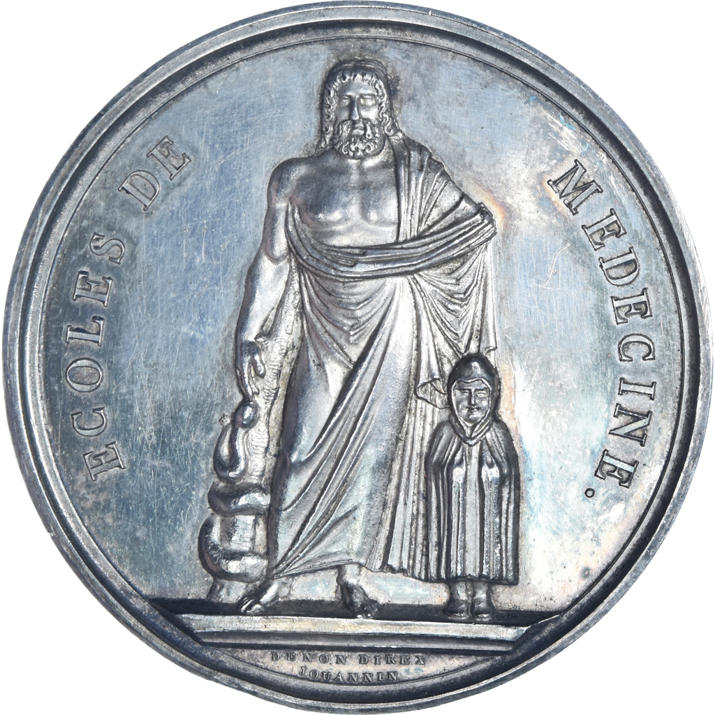 France, Medal, Louis-Philippe Ier, Ecoles de Médecine, Rennes, 1845, Denon