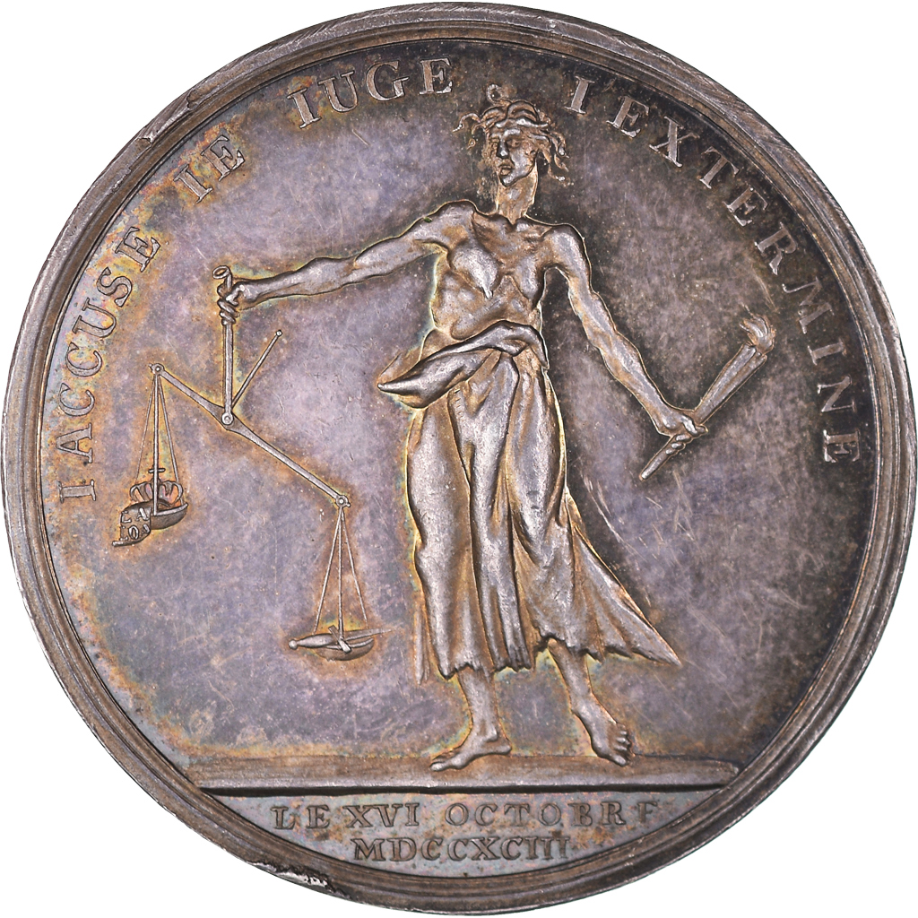 Franklin Mint フランスの銀貨La Mort de Marat France, Token, Marie-Antoinette, Mort de la Reine, History, 1793