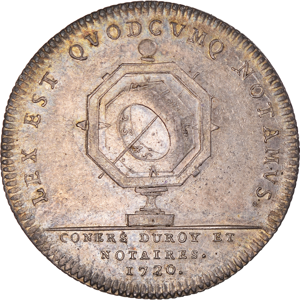 France, Token, Louis XV, Notaires Royaux de Paris, History, 1720, 
