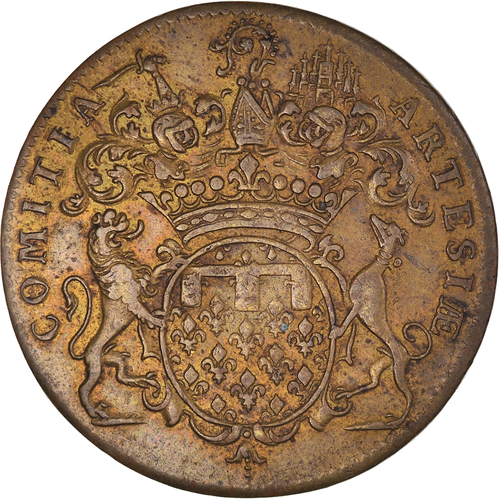 France, Token, Royal, Louis XV, Etats d'Artois, History, Duvivier, 