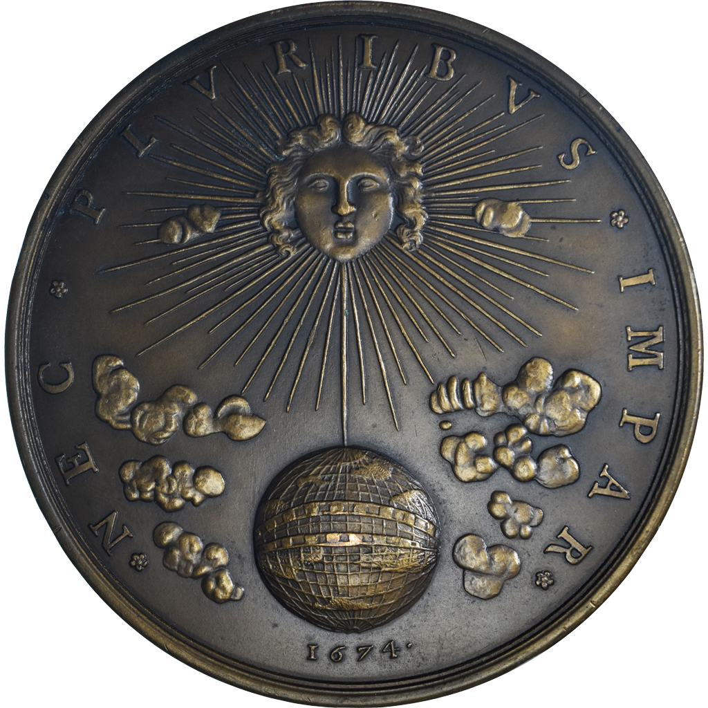 France, Medal, Louis XIV, Nec Pluribus Impar, History, 1674, Varin