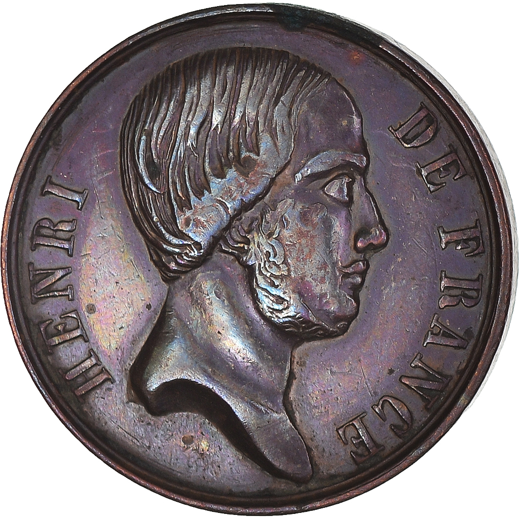 France, Token, Henri De France, History, 1849, , Copper