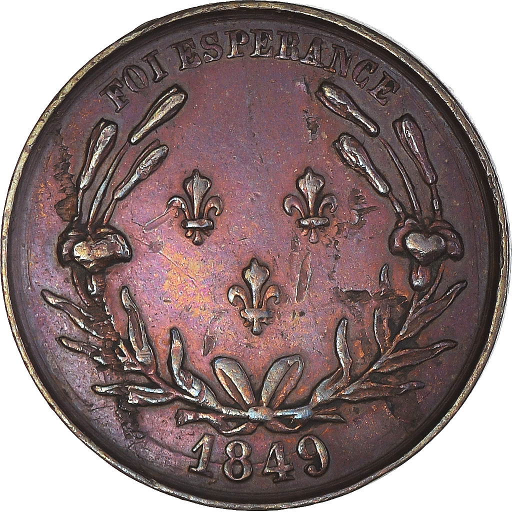 France, Token, Henri De France, History, 1849, , Copper