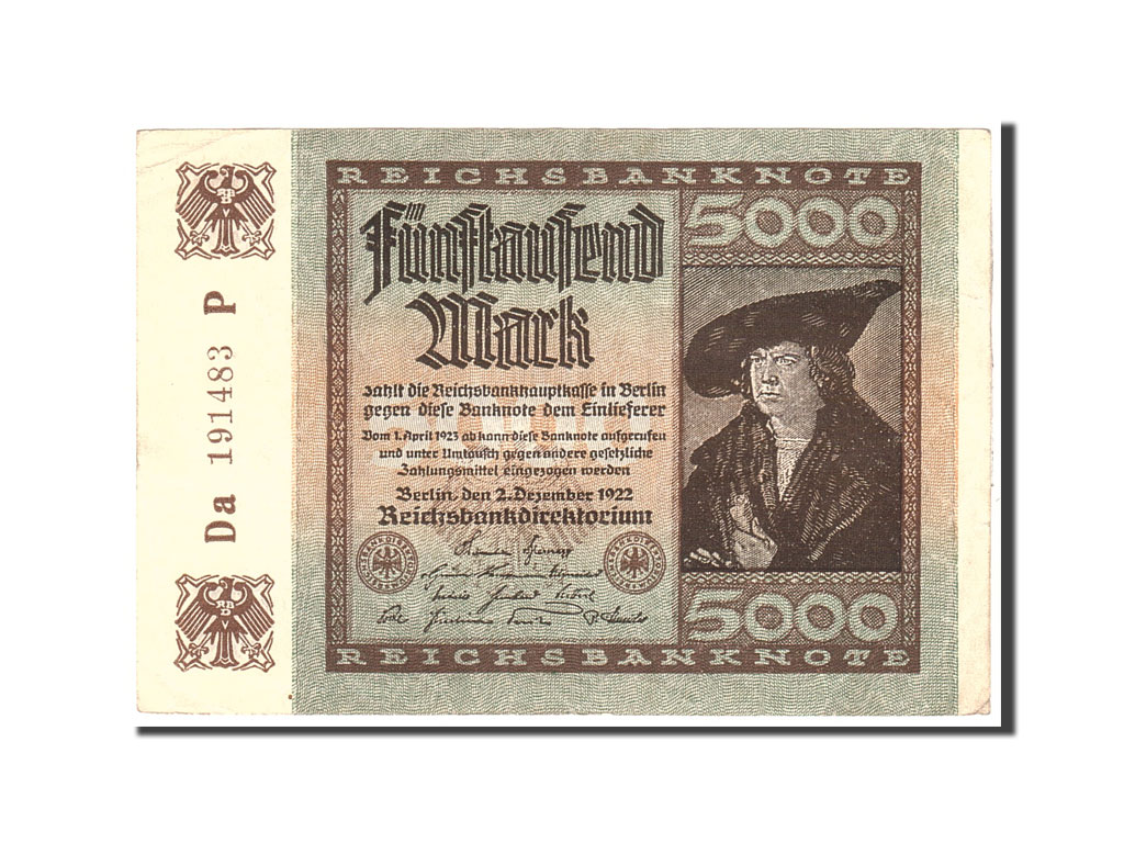 Banknote, Germany, 5000 Mark, 1922, 1922-12-02, KM:81b, EF(40-45)