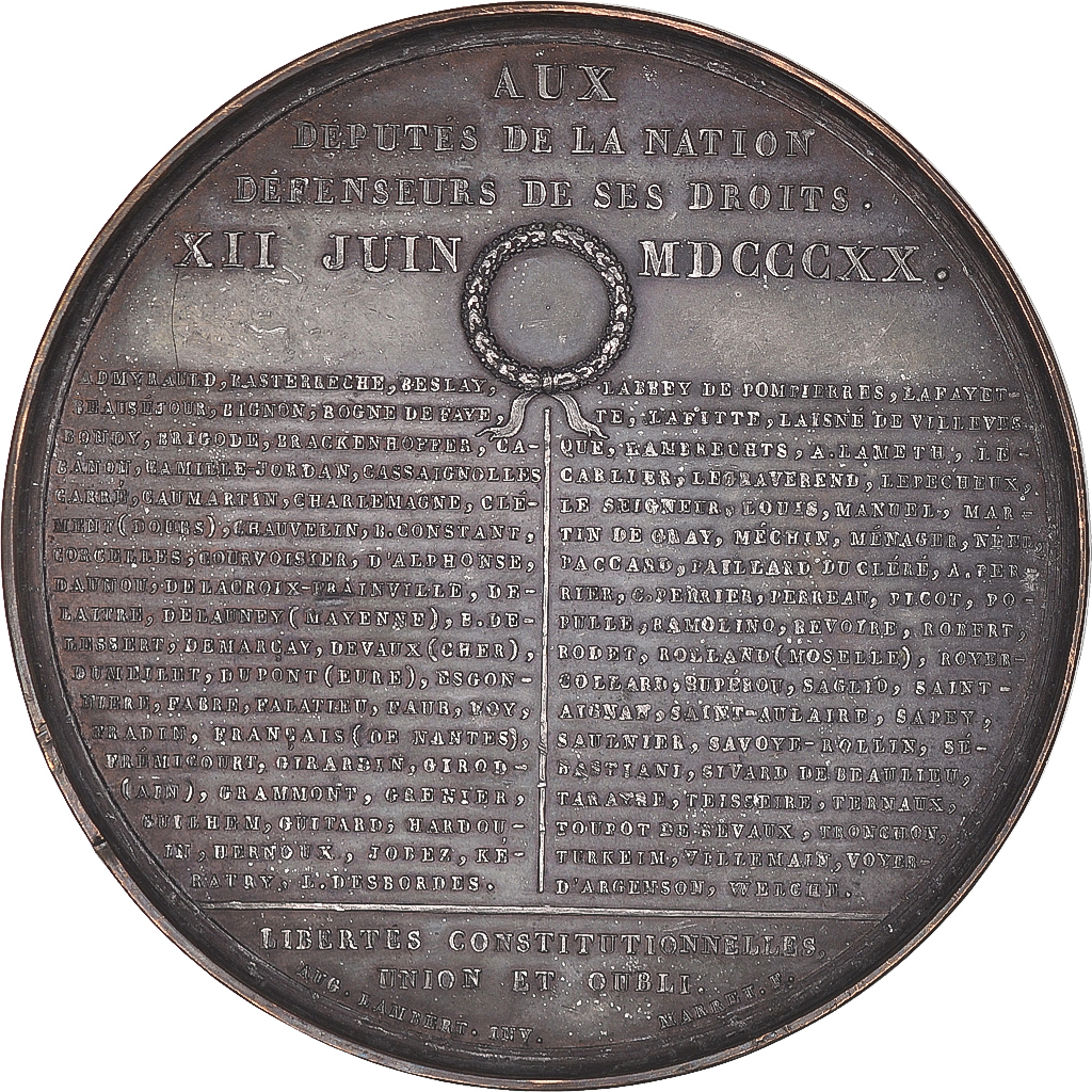 France, Medal, Louis XVIII, Charte Constitutionnelle, Paris, History, 1820