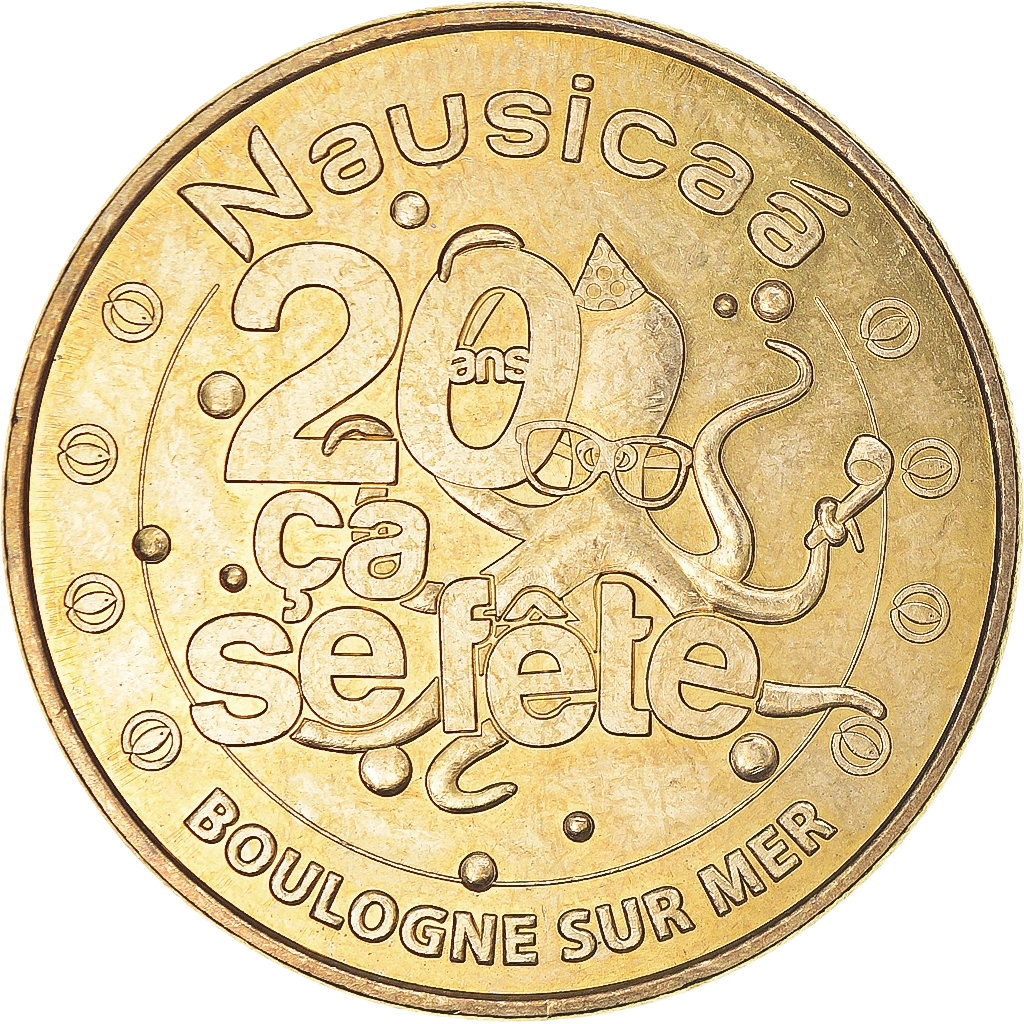 France, Token, Touristic token, 62/ Nausicaà - 20 ans, Arts & Culture, 2011