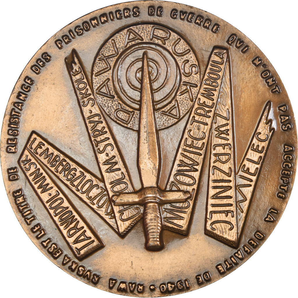 France, Medal, Rawa Ruska, Prisonniers de Guerre, WAR, 1962, Devigne, 
