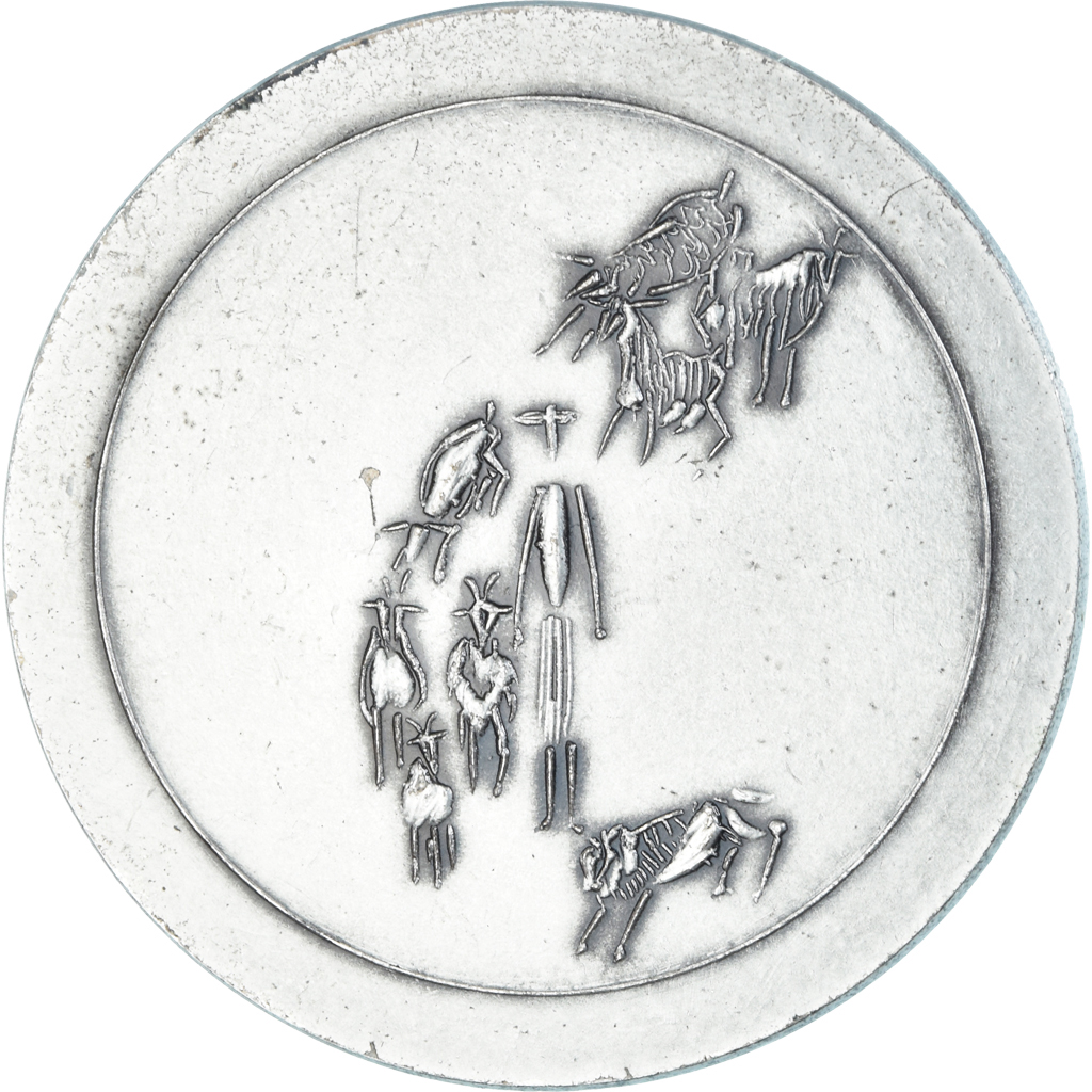 France, Medal, Animalière, Chèvre, Auricoste, , Silvered bronze