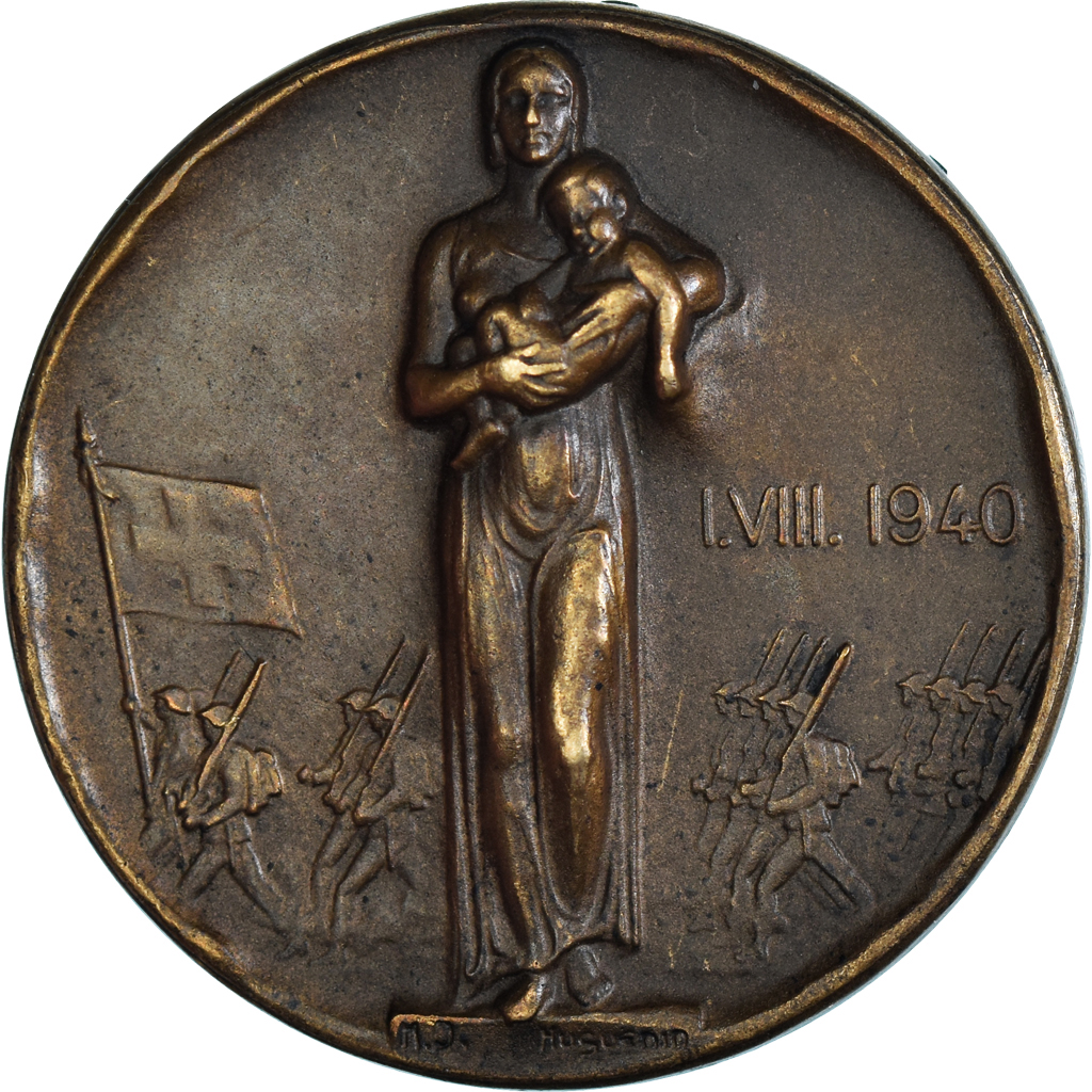 Switzerland, Medal, WAR, I.VIII.1940, Huguenin, , Bronze