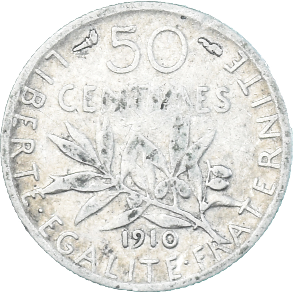 Coin, France, Semeuse, 50 Centimes, 1910, Paris, , Silver, KM:854