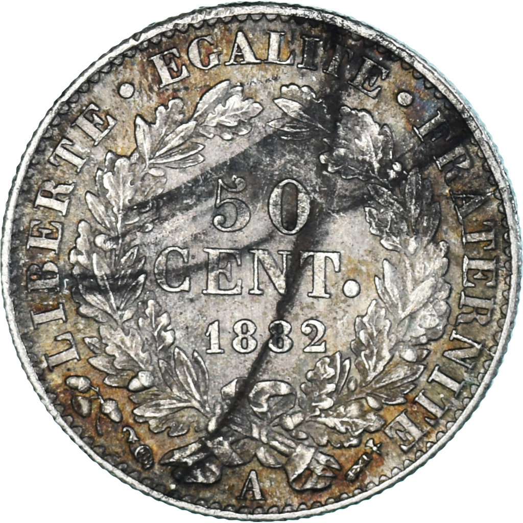 Coin, France, Cérès, 50 Centimes, 1882, Paris, , Silver, KM:834.1