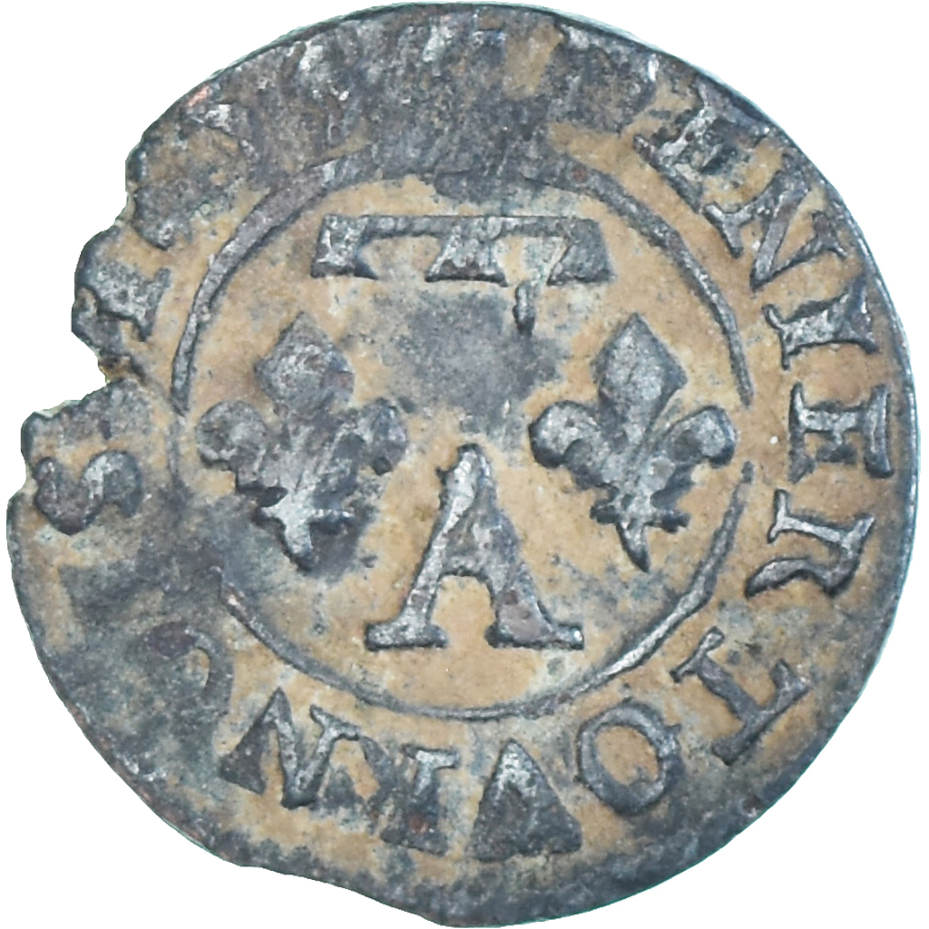 Coin, France, DOMBES, Gaston d'Orléans, Denier Tournois, 1653, Trévoux