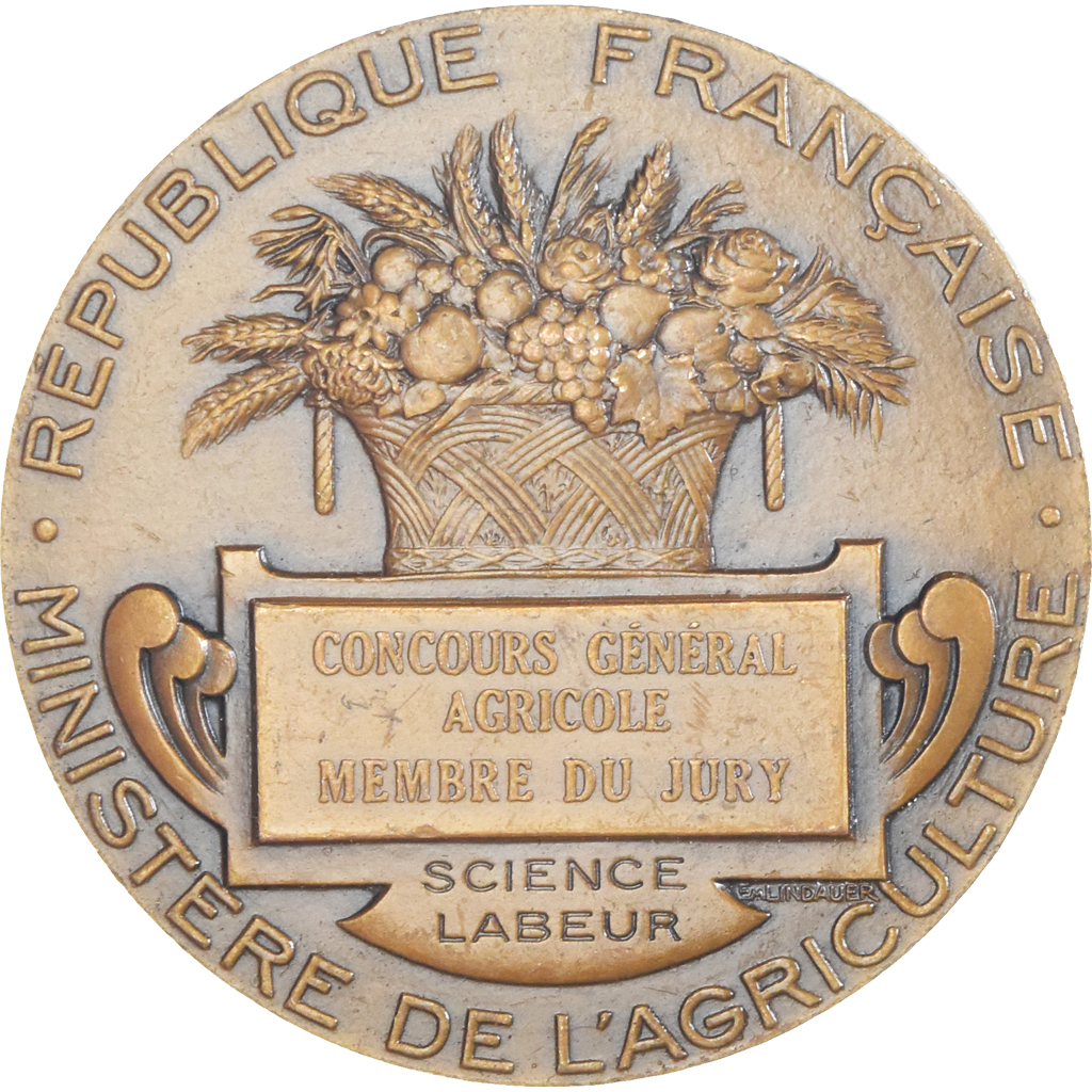 France, Medal, Concours Général agricole, Agriculture, Lindauer, 